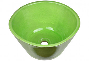 vasque a poser ceramique vert chlorophylle