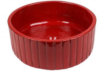 vasque en céramique artisanale rouge