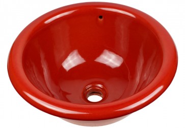 vasque a encastrer ronde rouge